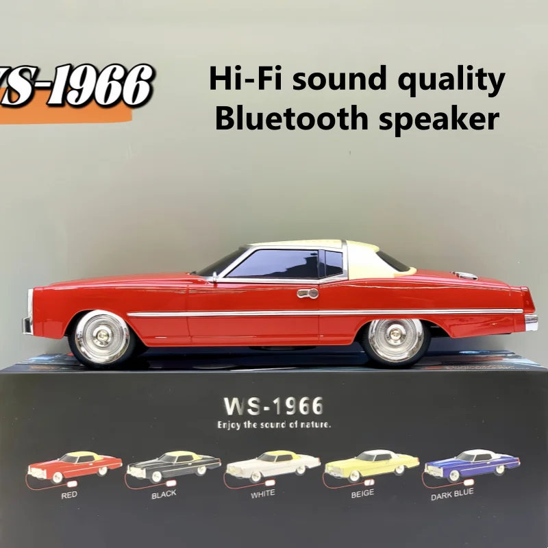 

WS-1966 10W Classical Vintage Car Design Bluetooth Speaker Wireless Desktop Party Portable Mini Soundbox With FM Radio TF AUX