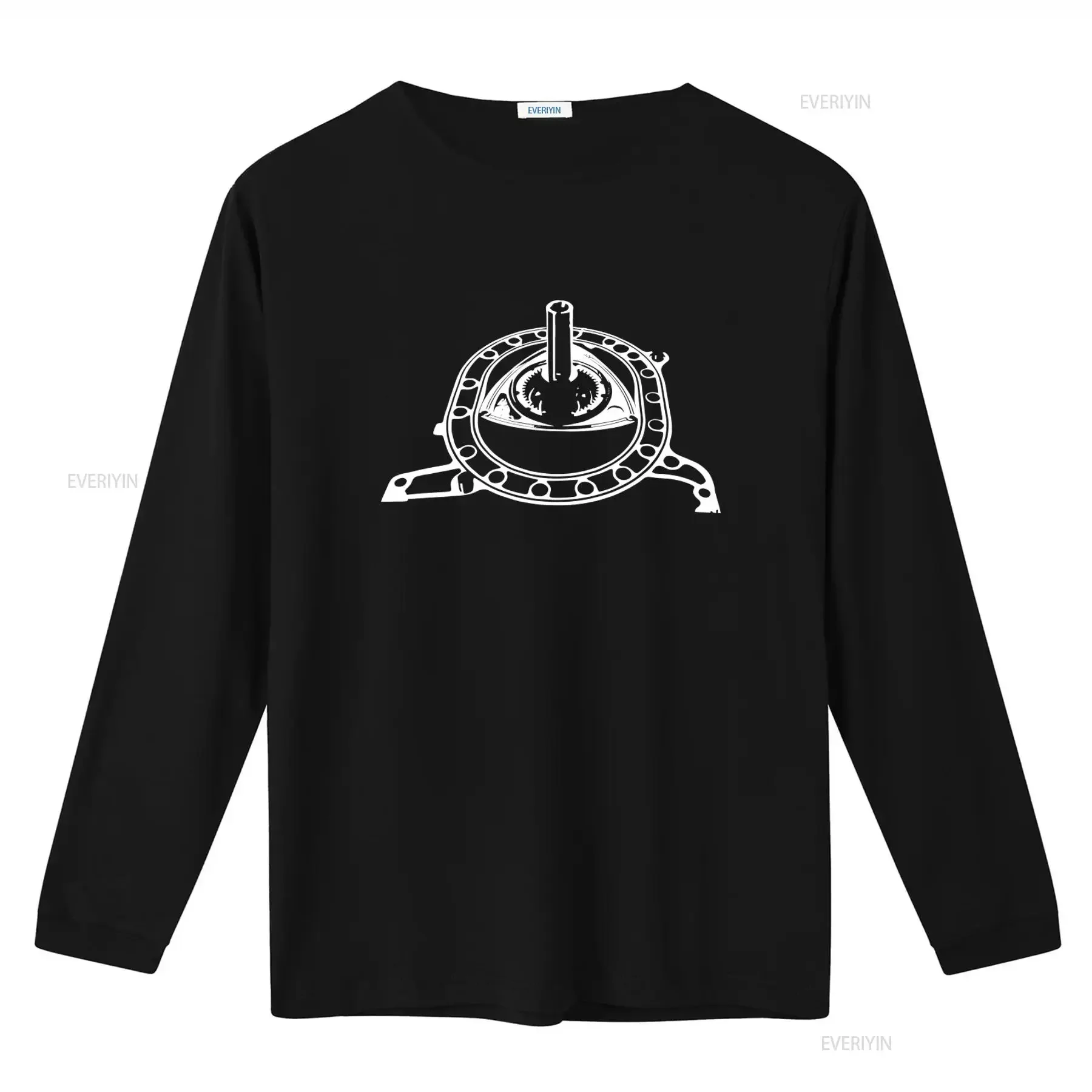 Rotary Wankel Engine Housing Print Men's T Shirt Unique Automotive Design for Car Enthusiasts vintage Washed designer clothes