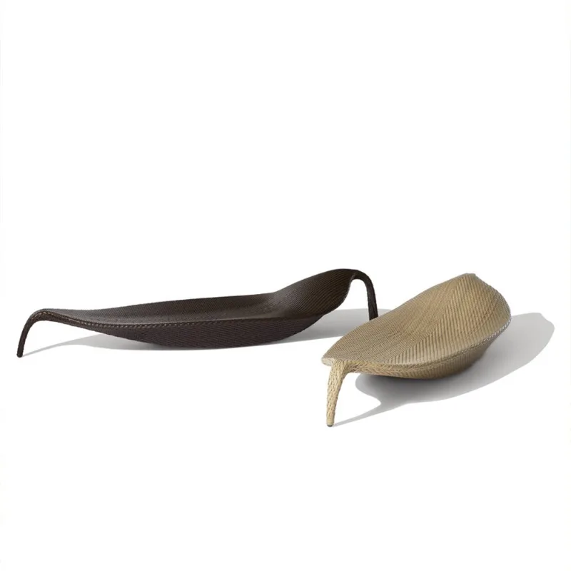 في الهواء الطلق سرير على شكل أوراق شجر منتجع فندق شرفة صالة كراسي الروطان فيلا خارجية حمام سباحة حديقة كراسي الشاطئ الروطان