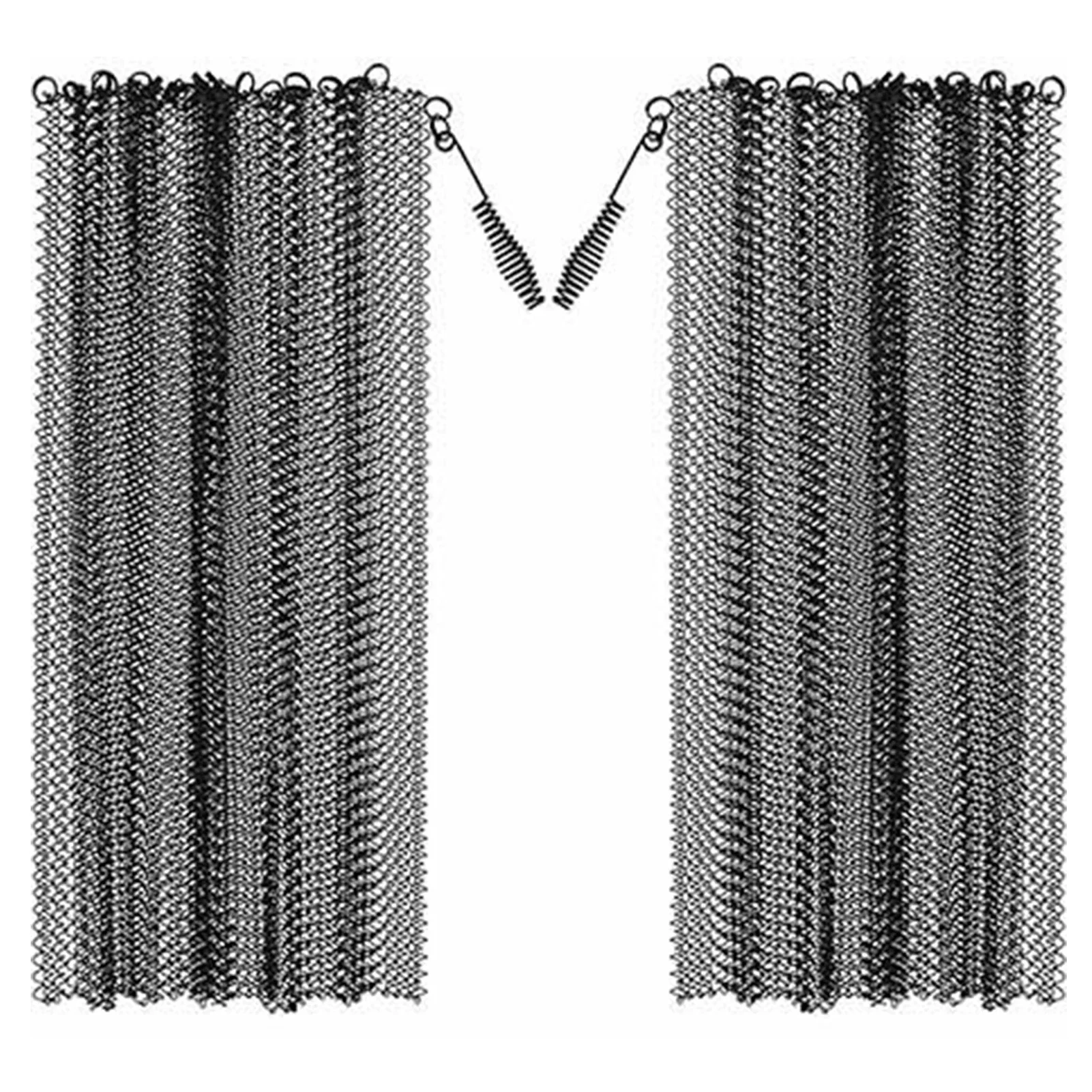 Mesh Curtain For Fireplace 2 Pieces Heat Resistant Metal Mesh Screen For Fireplace Rustproof Screen Mesh Effectively Block
