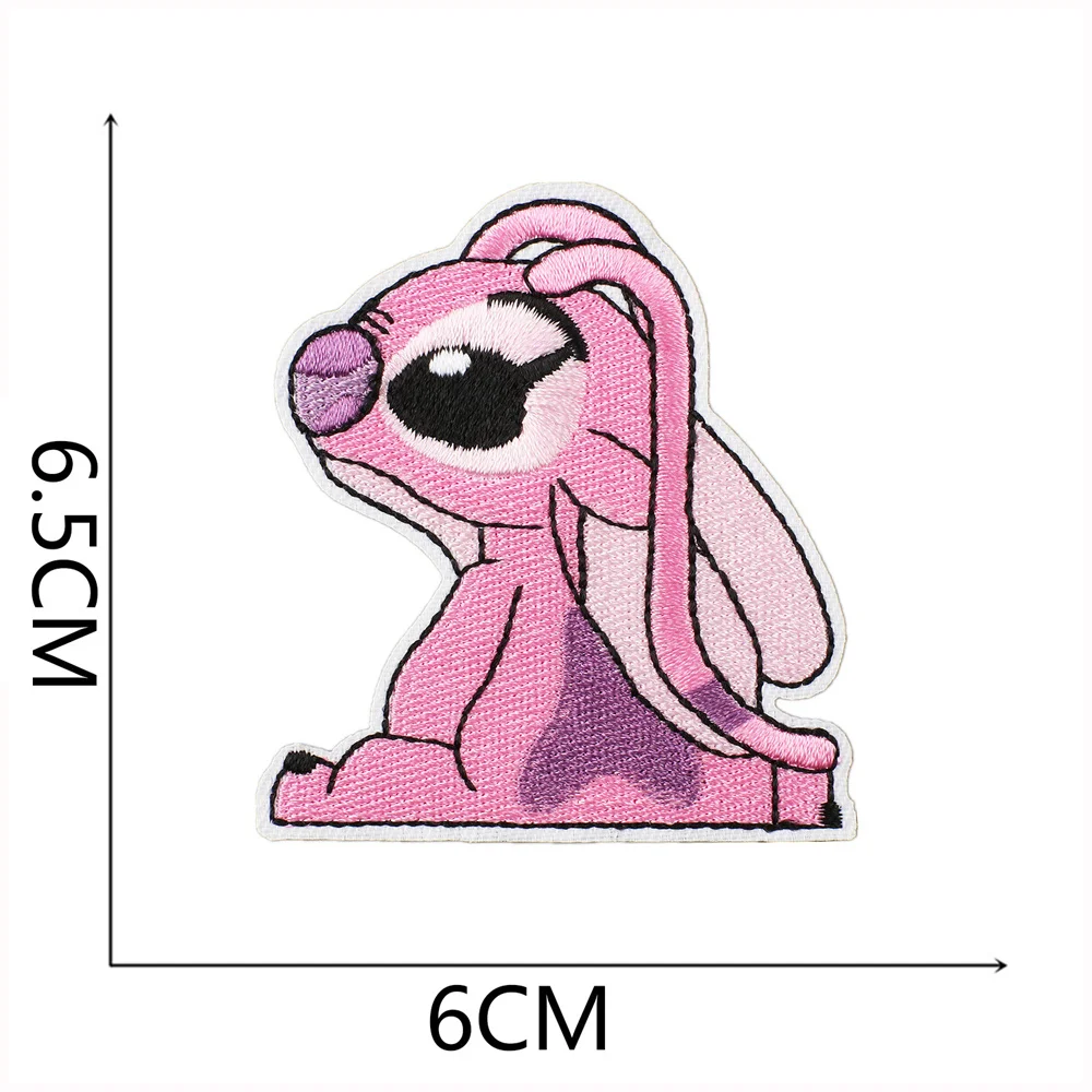 Miniso New Cartoon Anime Stitch Patches For Clothing T-shirt Bag Shose Stitch Patch Garment Stitch Angel Stickers Embroidery