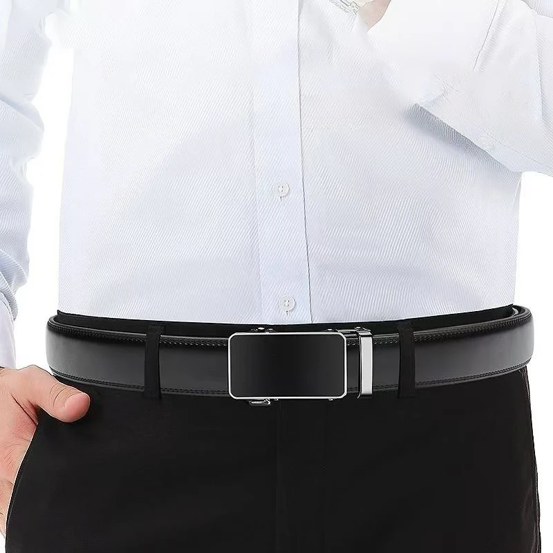 

New Men's Belt Leather Automatic Buckle Belt 2025 New Gift-giving Dad High-end Brand Youth Belt Luxury Designer Clothes
