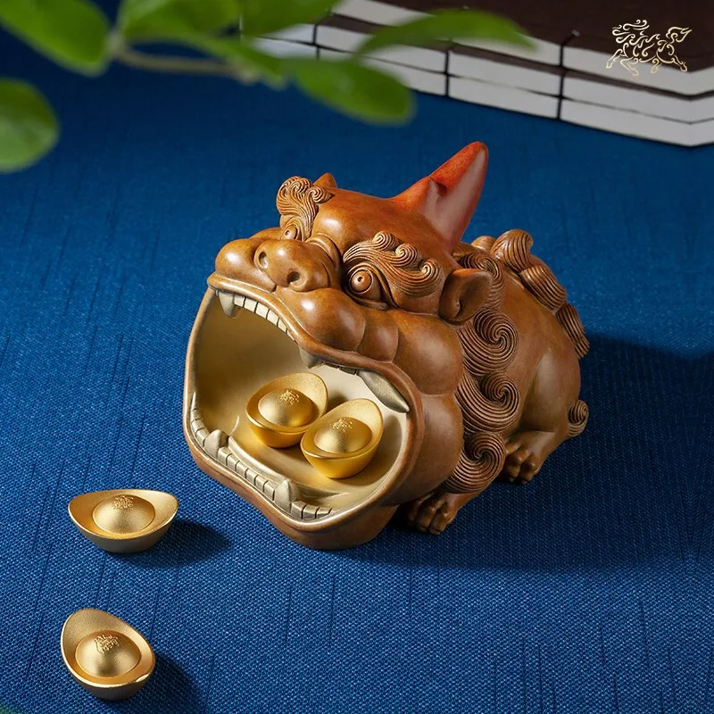 Unique 5A TOP COOL Recruit wealth mascot dragon PI XIU ashtray copper sculpture HOME BAR living ROOM SHOP decorative statue