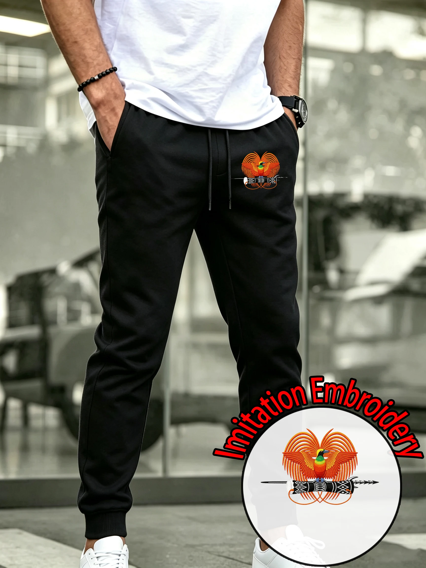 Papua New Guinea Printed Autumn Casual Long Pants Men Street Trendy Sweatpants Pocket Jogger Streetwear Fleece All-Match Bottoms