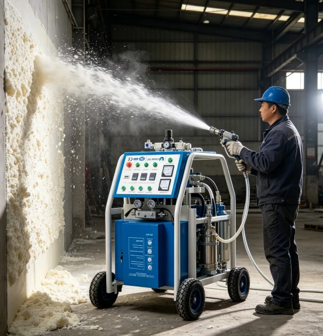 Polyurethane Foam Machine Hydraulic Driven Compact Easy Operate 7.5KW for Roof Insulation Tank Coating Wall Insulation
