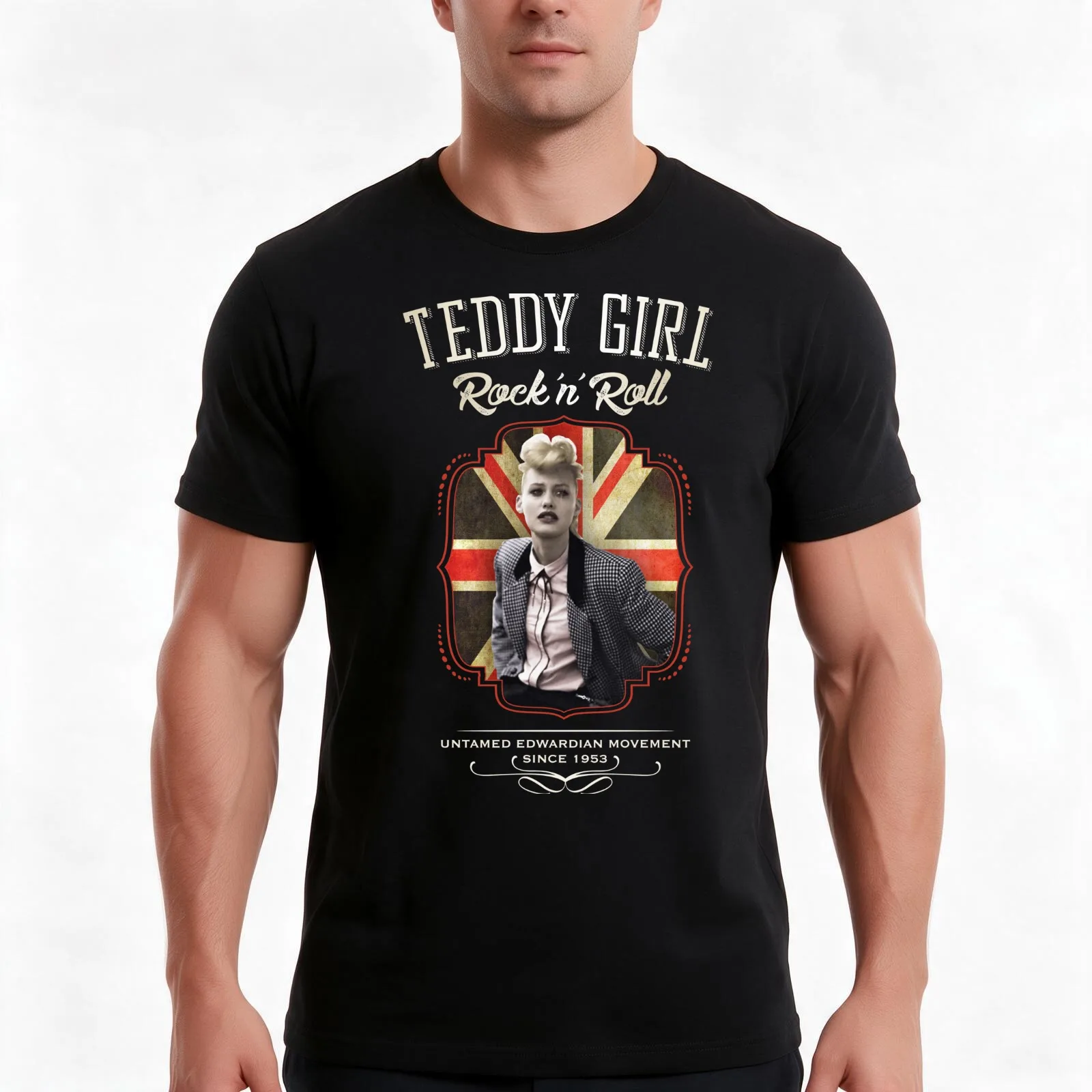 Teddy Girl Rock'n'Roll T-Shirt, Summer Casual Cotton Tee, Oversized Streetwear Tops, Vintage Graphic Print, Unisex Men Women