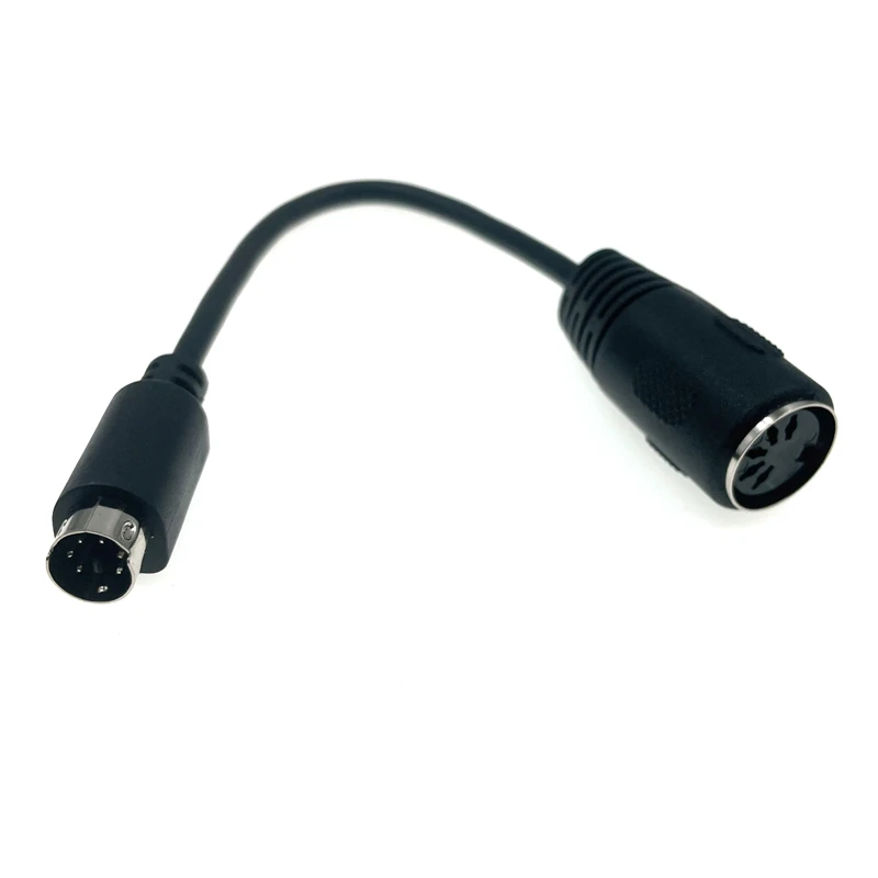 DIN 5 Pin Female to MIDI 6 Pin Male Cable Keyboard and Mouse Transfer Cable for PS2 5.9in 6 pin din female