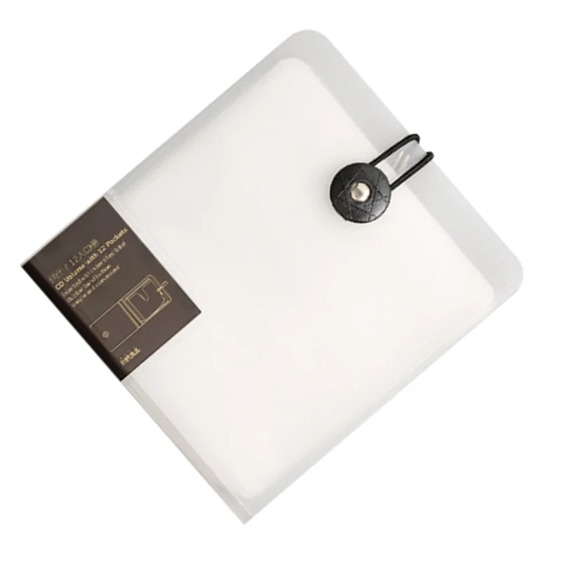 ABSQ-Custodia per CD in plastica trasparente Custodia per DVD Custodia per organizer Custodia per custodia Scatola per album CD DVD con fibbia