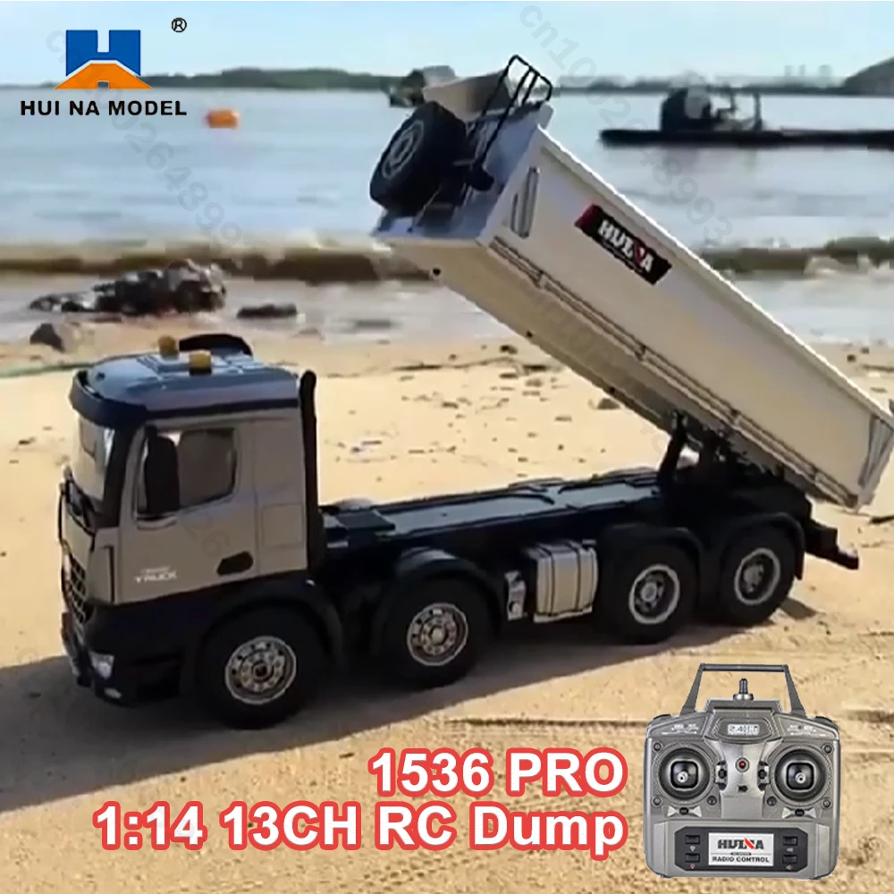 

HUINA 1536PRO RC Dumper Truck 1:14 Alloy Remote Control Heavy Engineering Vehicle with Lights Crawler Truck RC Toy Model Gifts