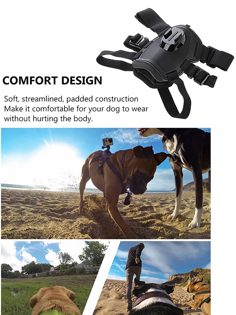 Harnais pour chien doux et réglable pour Gopro hero 13 12 11 10 9 8 7 6 5 4 sessions pour DJI OSMO Action 5pro 4 3 insta360 X4 X3 cam