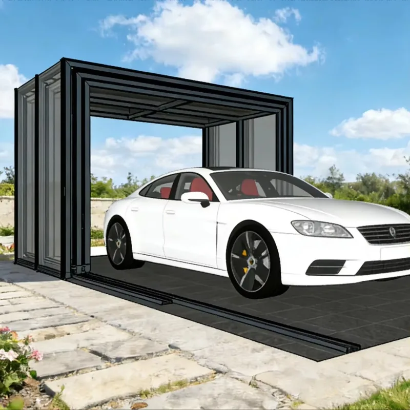 Customized Modern Aluminum Alloy Retractable Glass Outdoor Sun Gazebo Storage Enclosure for Garage