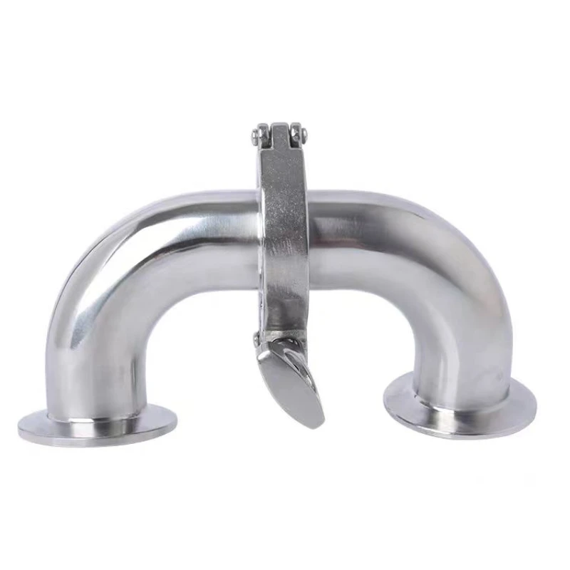 

304 Stainless Steel Elbow Sanitary Fitting 19mm 25mm 32mm 38mm 45mm 51mm 57mm 63mm Pipe OD Feerule + Tri Clamp + Silicon Gasket