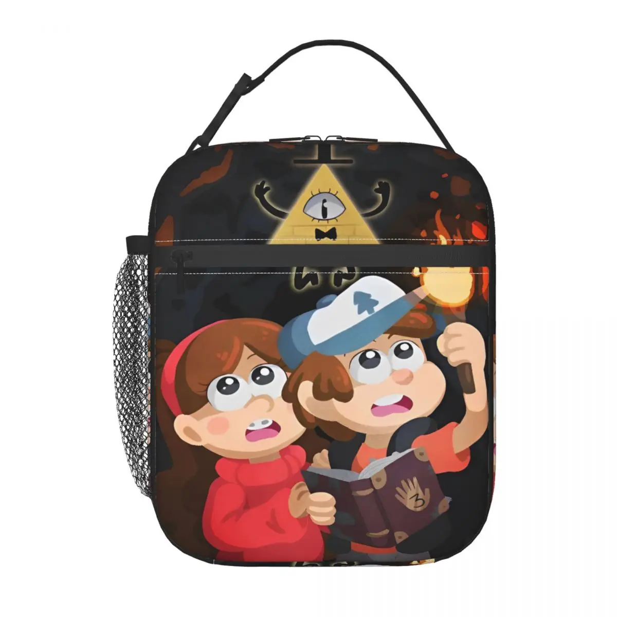 Gravity Falls Lunch Bag Funny Lunch Box For Men Office Portable Insulated Cooler Bag Oxford Print Tote Food Bags