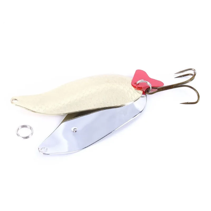 

3pcs Large 43g Double Metal Spinner Spoon Fishing Lure Hard Baits Sequins Noise Paillette Artificial Bait Treble Hook Tackle