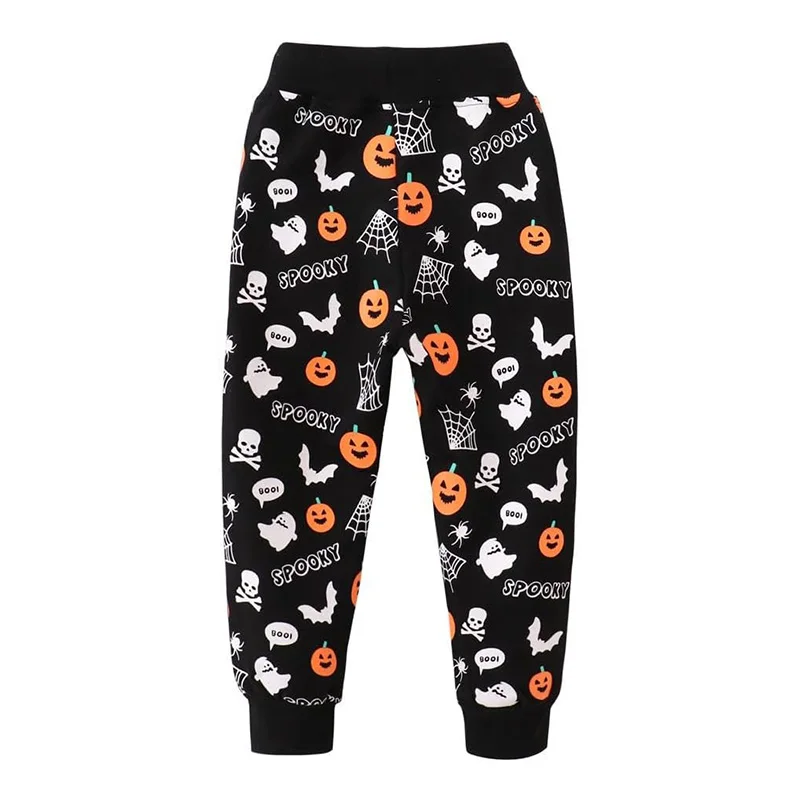 Little Hand Toddler Boys Halloween Pumpkin Joggers Baggy Sweatpants Elastic Waist Pull o Funny Trousers Toddler Fall Clothes2-7T