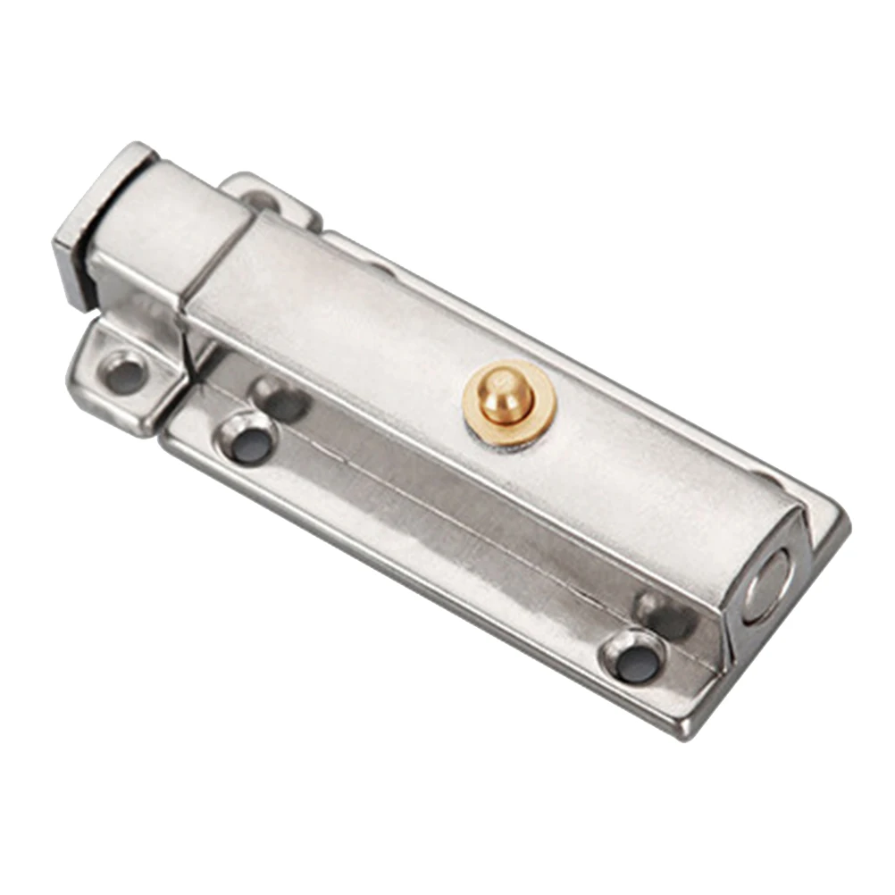

4 Inch Stainless Steel Door Automatic Spring Design Latch Bar Latch Door Lock Home Safety Silver Durable Sturdy