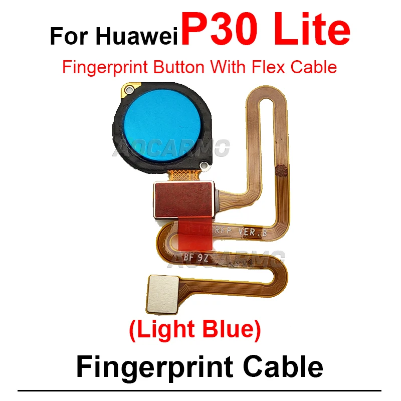 For Huawei P30Lite Fingerprint Button Ring Sensor Flex Cable Repair Parts Black Dark Light Blue White