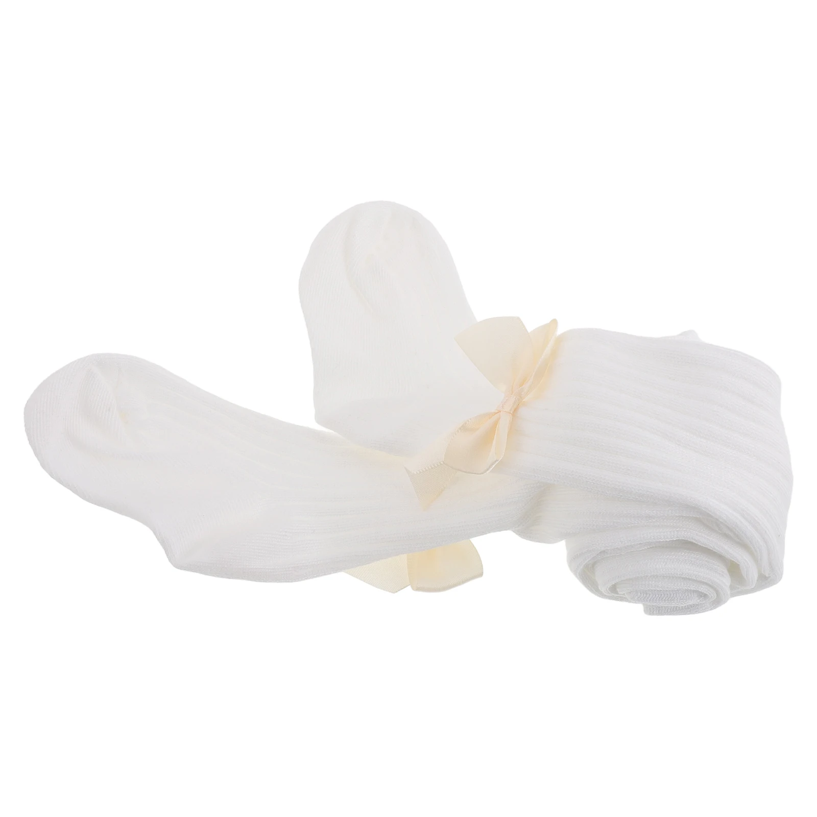 

Мягкие удобные весенне-осенние теплые хлопковые чулки в рубчик с милым бантом для маленьких девочек, длинные леггинсы до колена для новорожденных