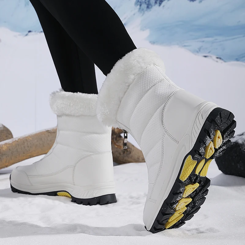 Winter Women Snow Boot High-top Waterproof Ankle Boots Ladies Thick Plus Warm Snow Hiking Boots Outdoor Cotton Shoes Sneakers view 3