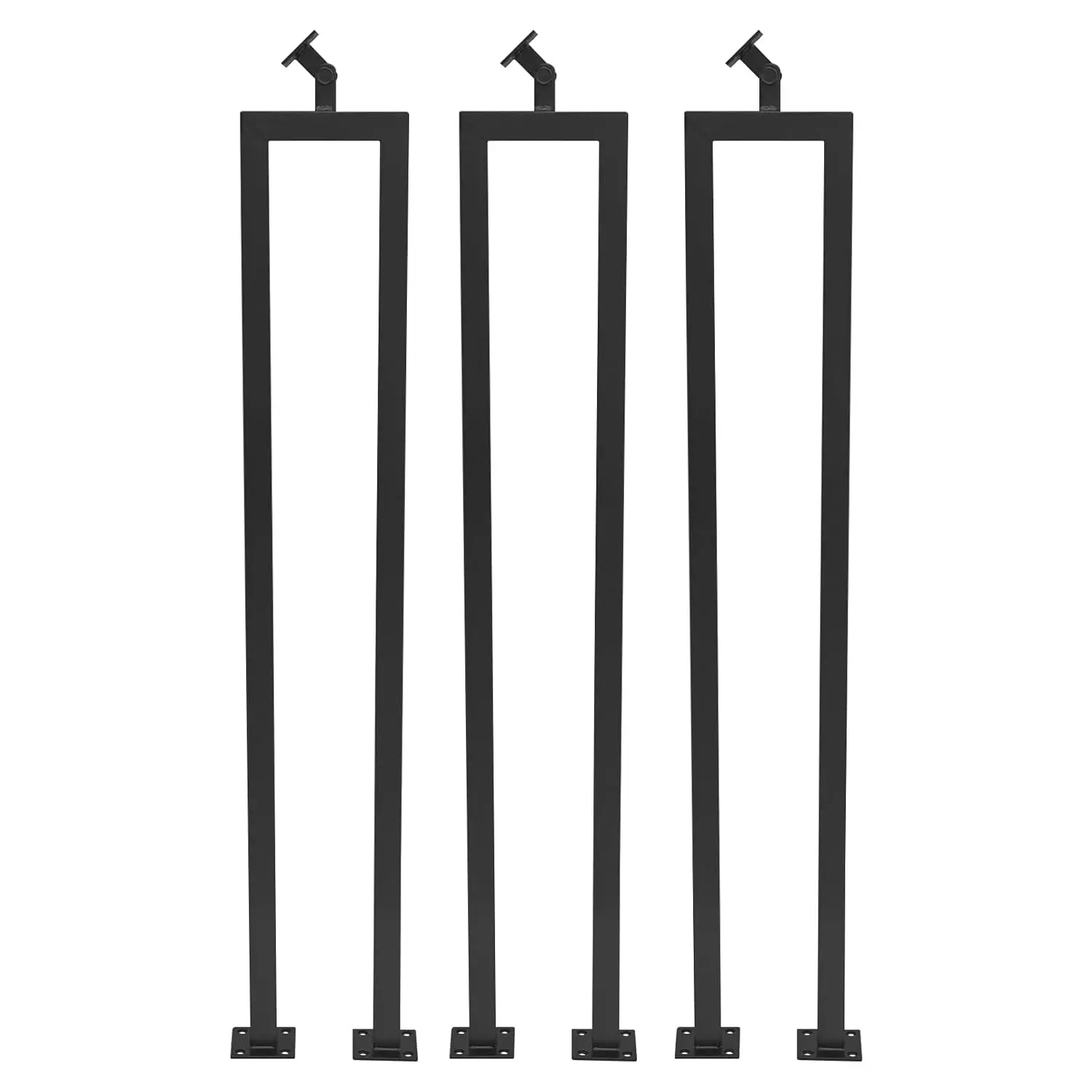 3 قطع من درابزين الدرج، درابزين سلالم على شكل حرف U مقاس 36 بوصة مع دعامة علوية قابلة للتعديل للدرج الداخلي (أسود) #6