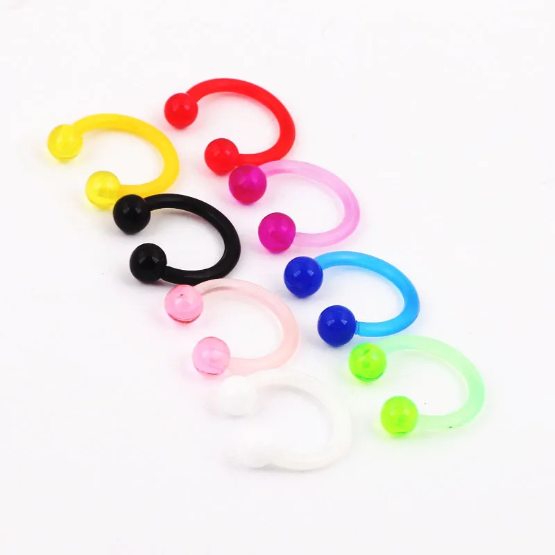 9 Piece Fashionable nose ring acrylic CBR ring false nose ring C nose stud piercing jewelry body jewelry