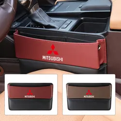 Car Seat Slit Organizer Leather Storage Box Auto Interior Accessories For Mitsubishi Ralliart Lancer Outlander ASX Competition