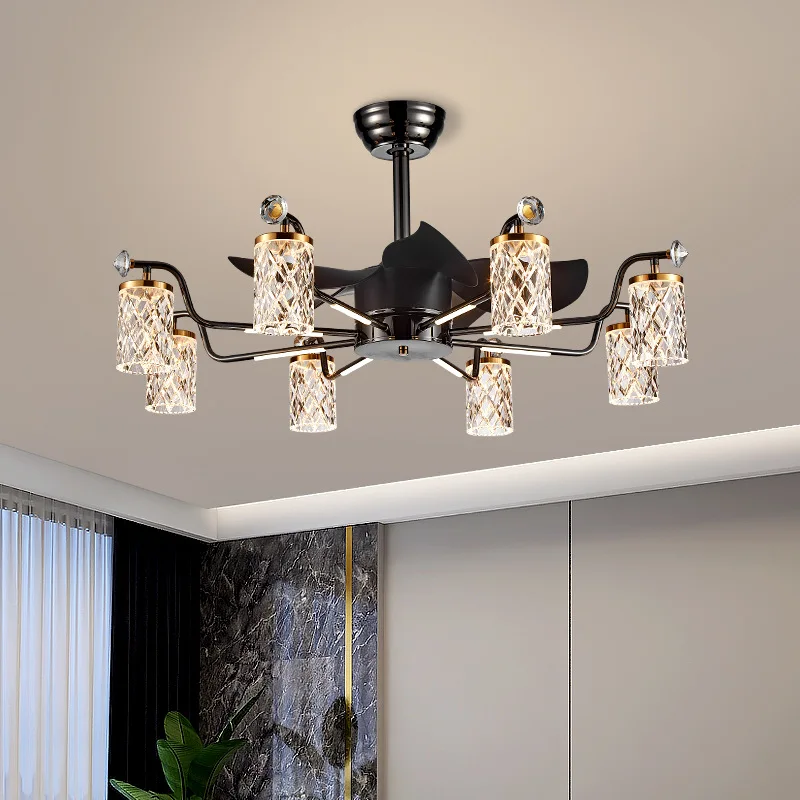 

SENKAI Light Luxury Crystal Living Room Ceiling Lamp Restaurant Bedroom Indoor Led Fan Light High Quality