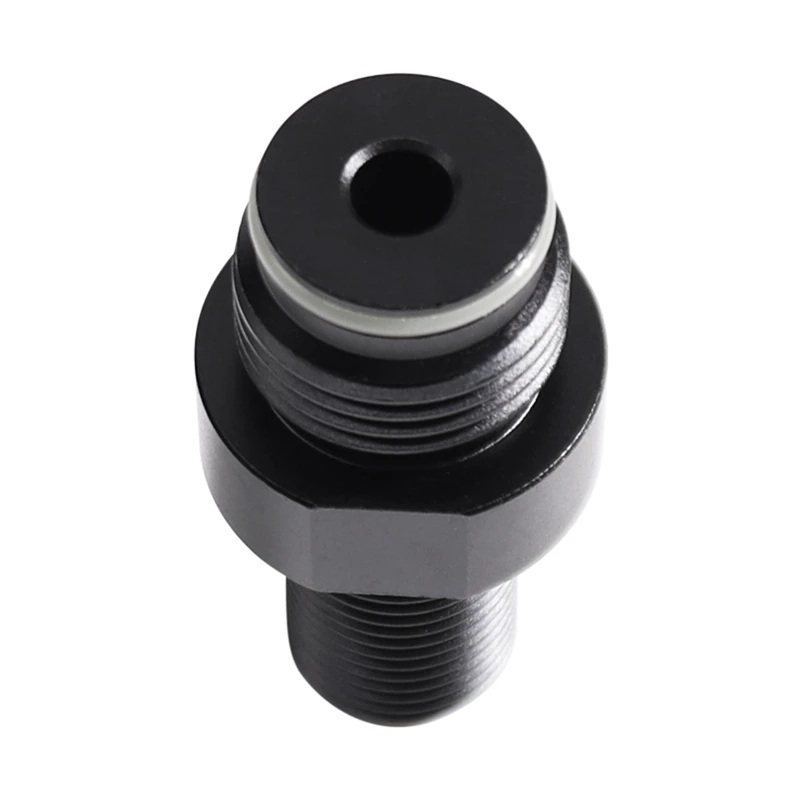 1 PCS 5/8-18UNF To G1/2-14 Quick-Disconnect Plug Adapter Cylinder Valve Cylinder Valve Door Black Aluminum With Sealing O-Ring