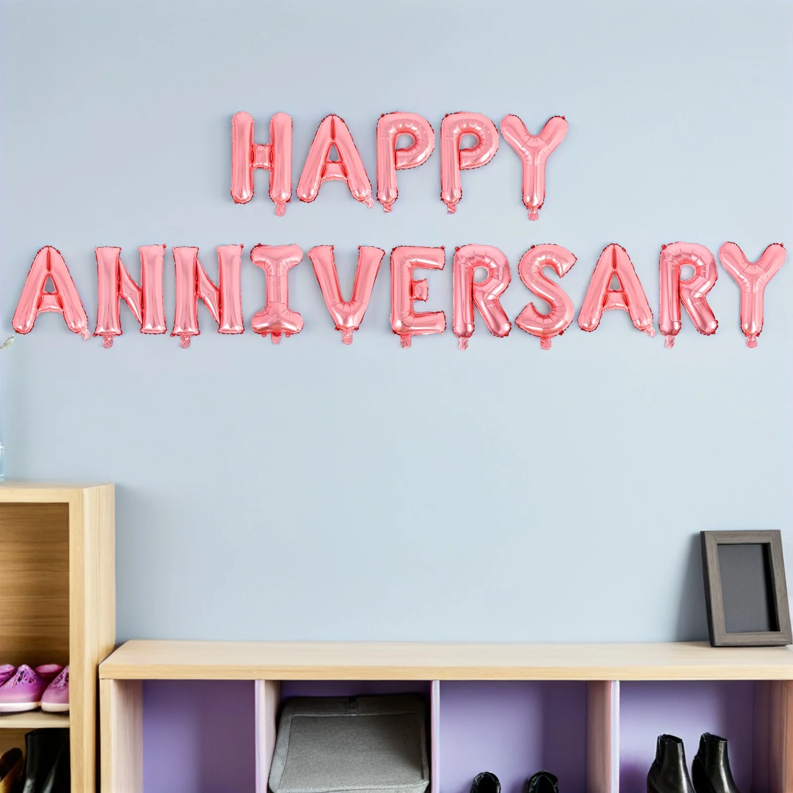 مجموعتان من بالونات الذكرى السعيدة من رقائق الألومنيوم لتزيين حروف حفلات الزفاف والاحتفال بالونات مجموعة زينة الذكرى السنوية