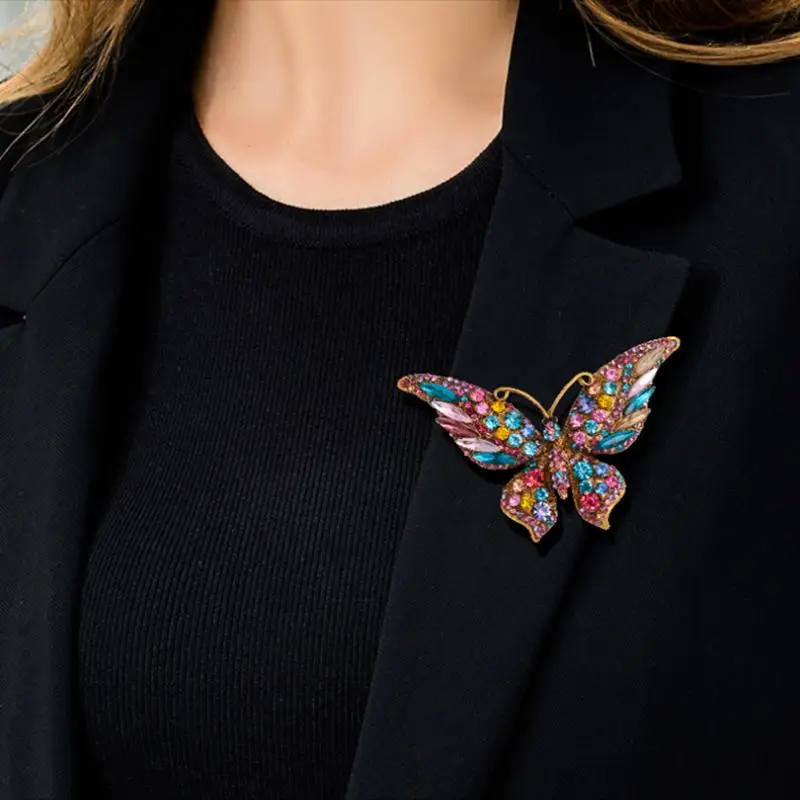 Luxury Exquisite Full Inlaid Zircon Butterfly Brooch Fashion Ladies Brooch Ladies Wedding Party Dress Pin Jewelry Gift image 6