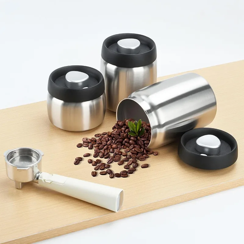 Vacuum Coffee Canister, 304 Stainless Steel Airtight Food Storage Container, Coffee Bean Storage for Coffee Beans Grounds Tea - view 5