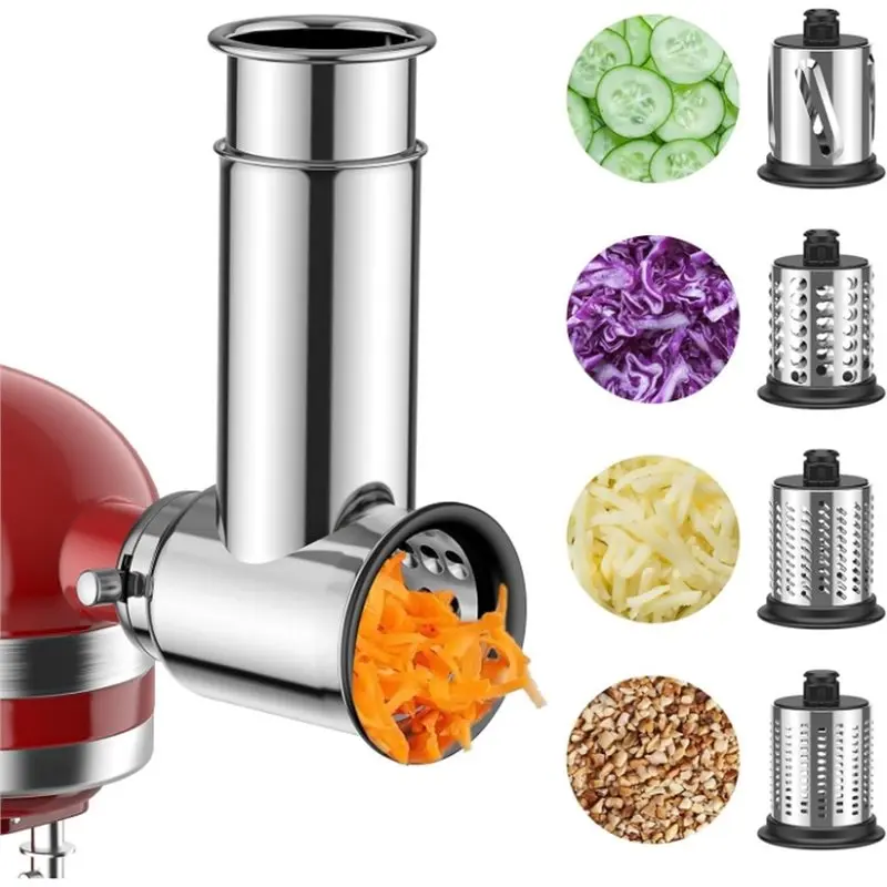 

ALIM-For Kitchenaid Stand Mixer Accessories- Stainless Steel Slicer/Shredder& Cheese Grater Attachments