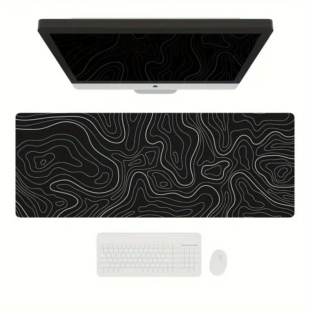 Professional Gaming Topographic Shape Gaming Mouse Pad Anti-Slip Wear-Resistant Keyboard Pad Computer Keyboard Mat Computer Desk