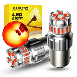 AUXITO 2pcs 1156 BA15S P21W Red LED Bulbs 1157 BAY15D P21/5W 7507 2057 Brake Lights Car Reverse Lamp Stop Tail Lights 1200LM 12V