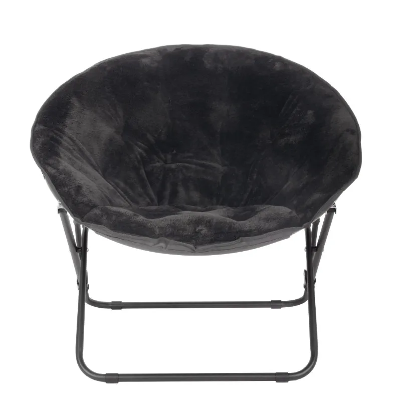 Saucer Chair for Kids and Teens, Black, single sofa chair