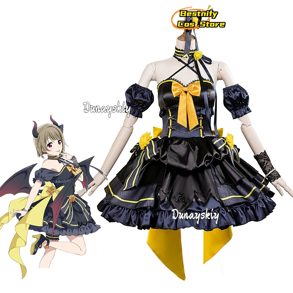 Anime ¡Ama vive! Nijigasaki High School Idol Club Nakasu Kasumi disfraz de Cosplay grupo de demonios vestido gótico de Lolita peluca mujer conjunto de fiesta