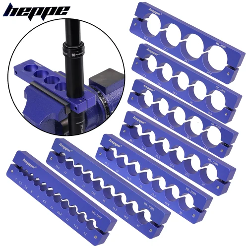 Abrazaderas de inserción de tornillo de banco HEPPE, tornillo de banco Universal, mesa de trabajo, accesorio multifunción, Pedal de bicicleta, horquilla, tija de sillín, herramienta de reparación de 5-34,9mm