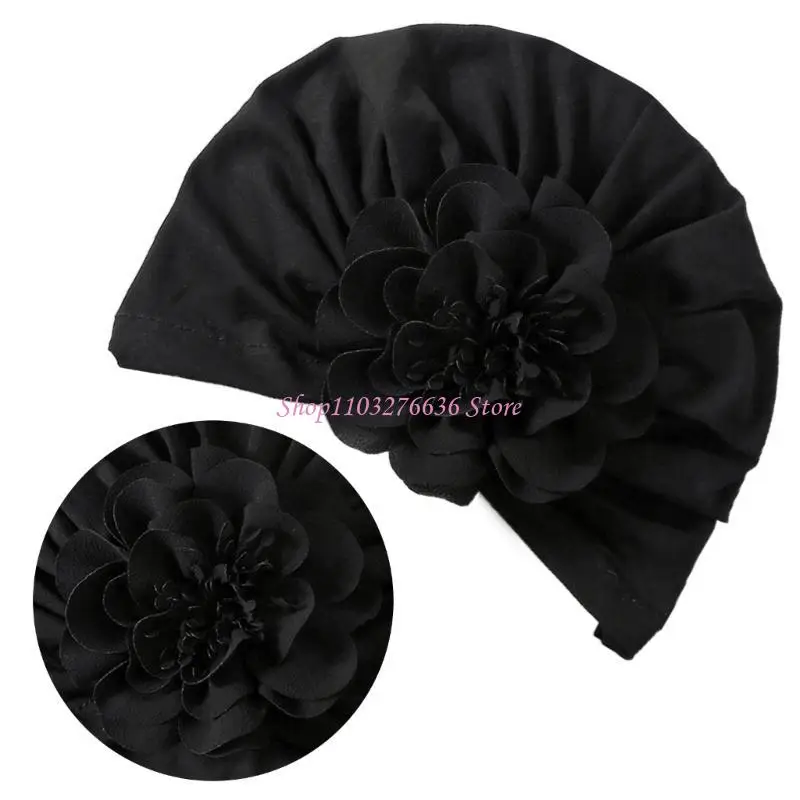 

R6FD Baby Flower Turban Hat Antislip Socks Set for 0-1Y Baby Elastic Stretchy Knotted Hat Floor Socks Baby Accessories