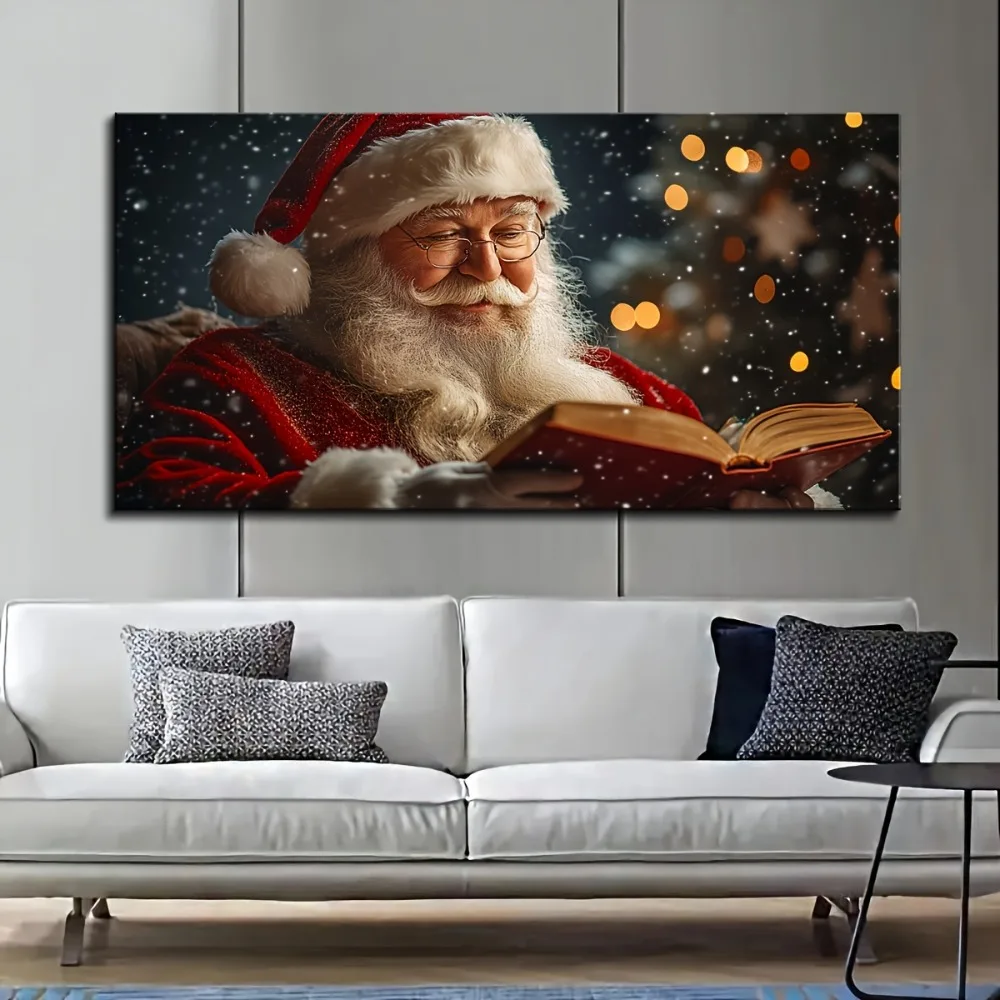 Santa Wall Art Deco poster,suitable for interior decoration,perfect for decorations,thickness of 1.5 inches,pine solid woodframe