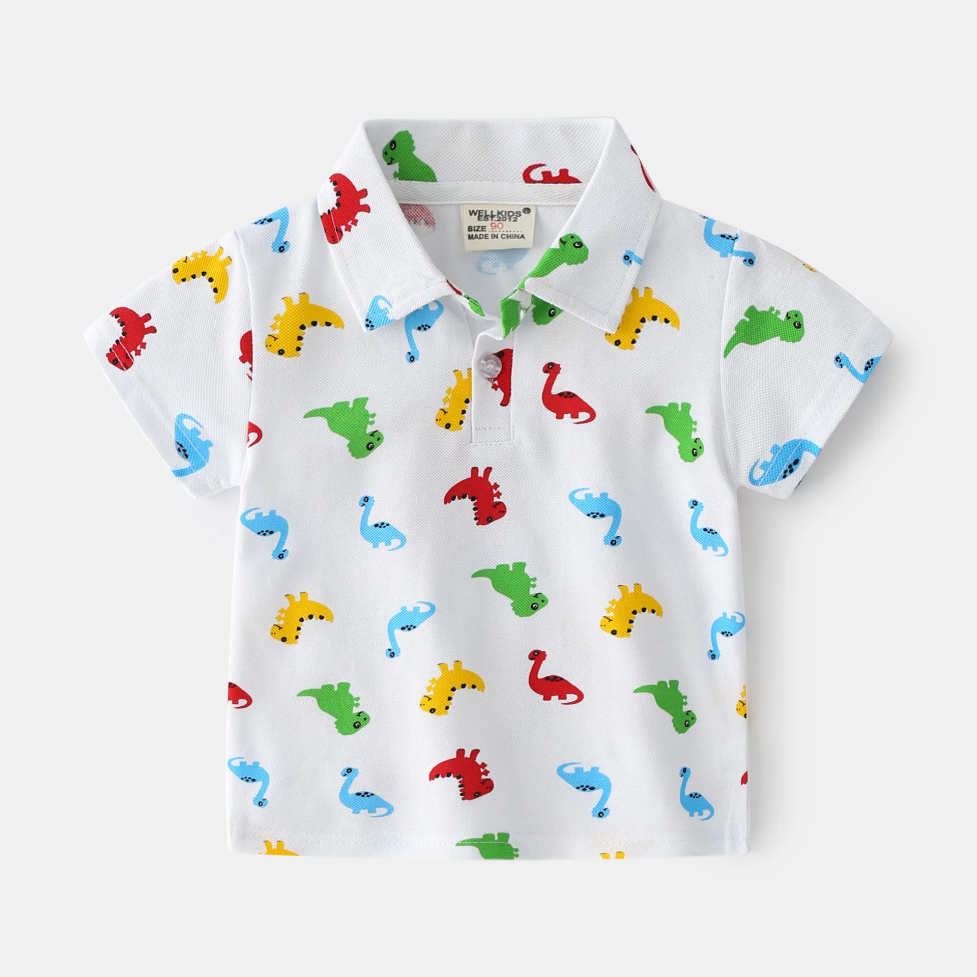 Cute Dinosaur Toddler Boys Polo T-shirts Kids Tops Tees Summer Children's Clothes