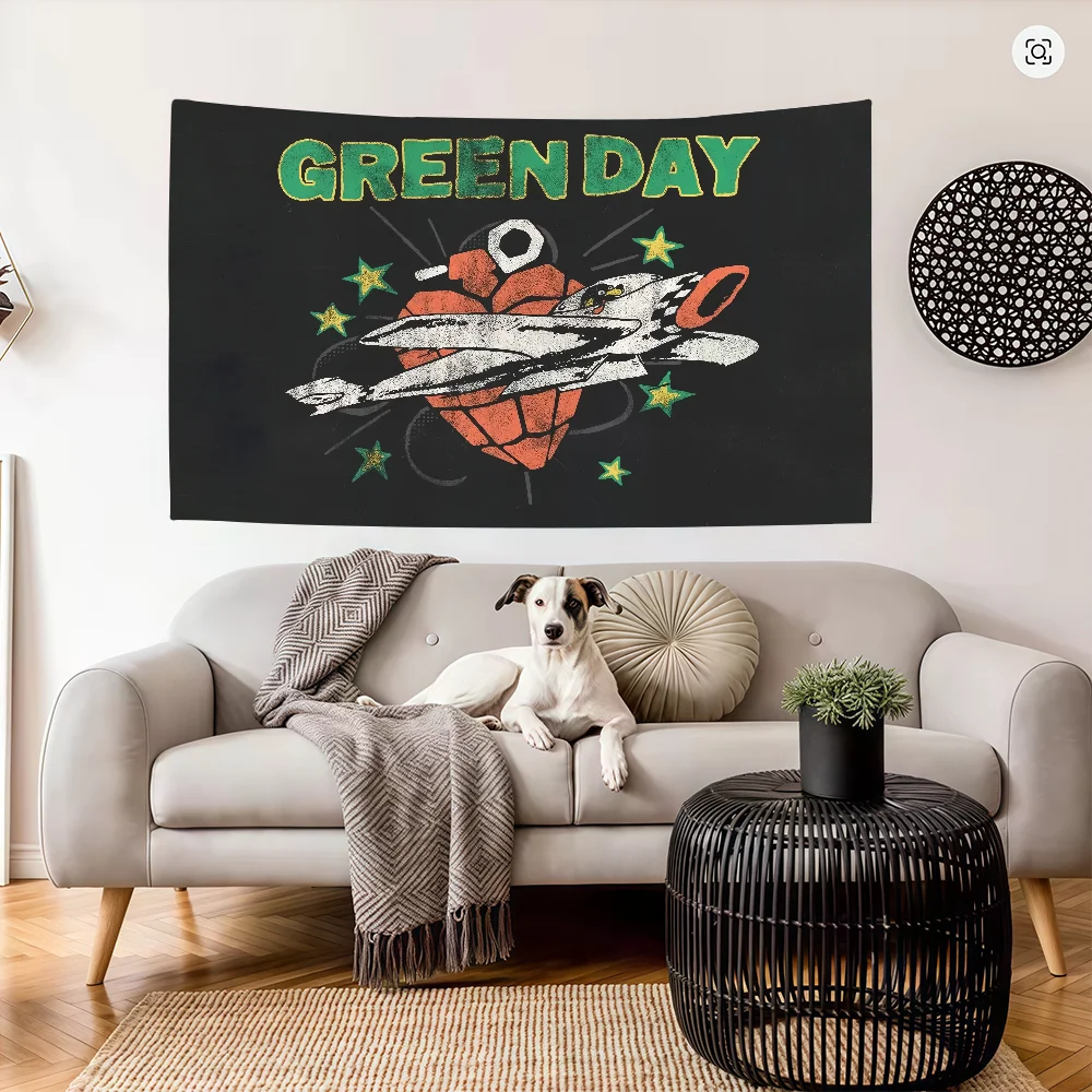 New Summer Green Day Band Rock flag Decoration Art Picnic Party Home Hanging Camping Outdoor Party Banner