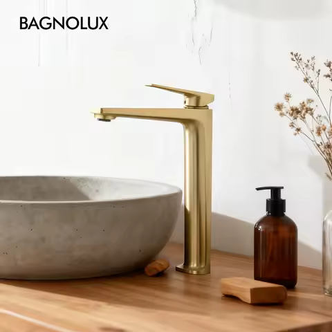 Bathroom Sink Faucet Deck Mount Brass Hot Cold Mixer Tap Black Brushed Gold Golden Gunmetal Single Lever Bagnolux