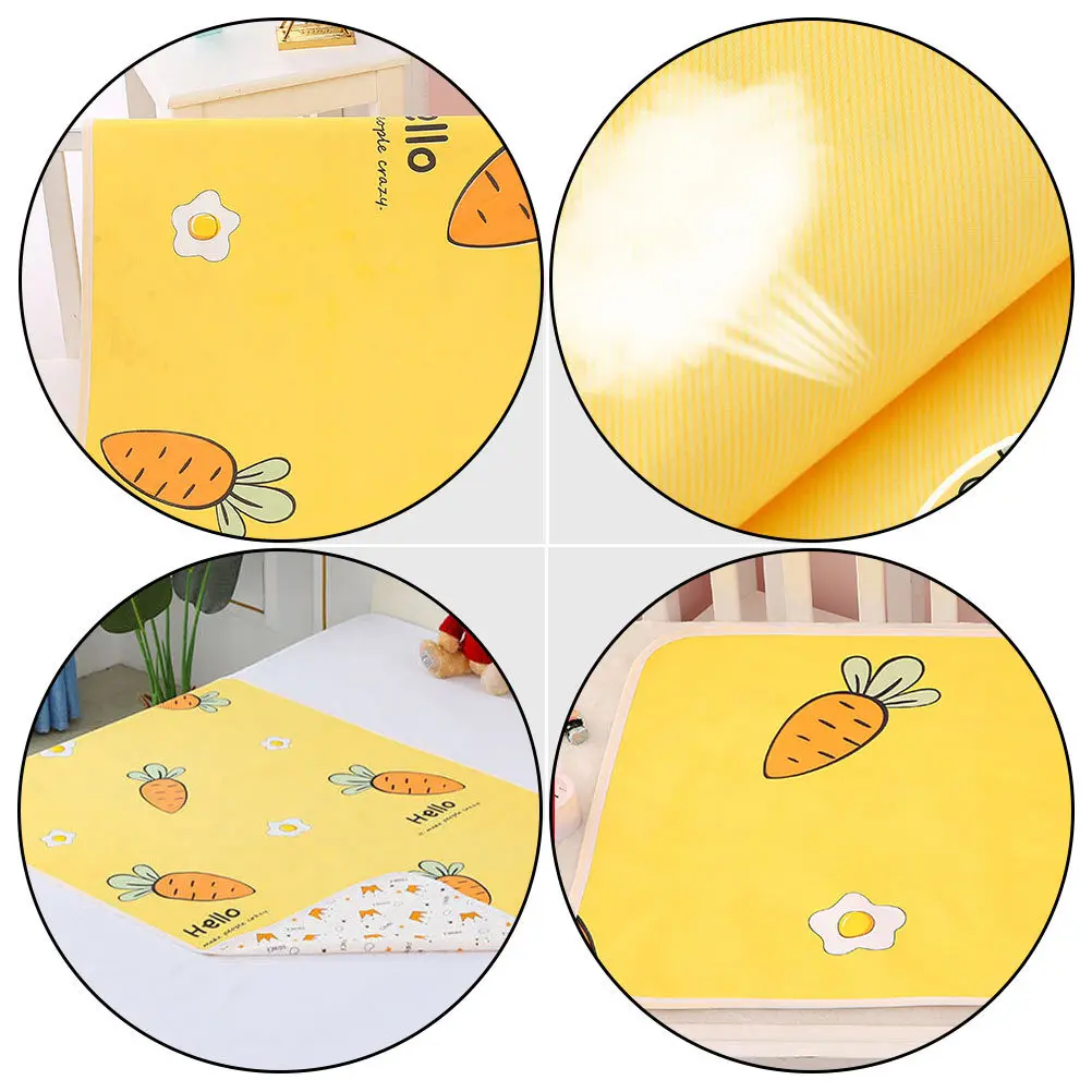 

1pc Large Baby Changing Pad Waterproof Newborn Sleep Mat Cotton Nursing Mat For Bedding Diaper Training Yellow