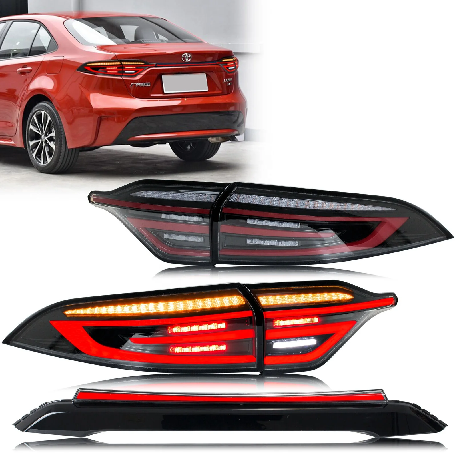 

Auto Parts Car Light LED Tail Lamp for Toyota Corolla 2020 2021 2022 2023 2024 E210 12th Gen Middle Dynamic Turn Signal