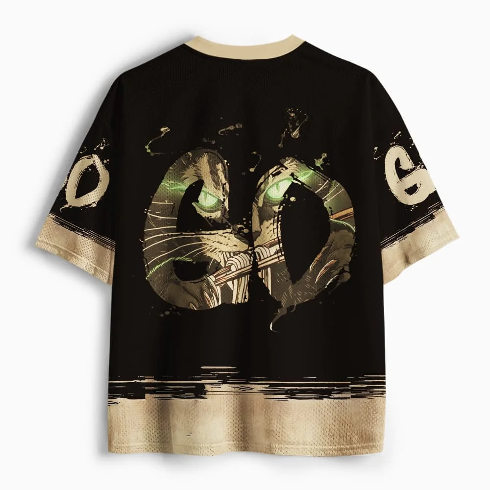 2026 new unisex mesh T-shirt V-neck lightweight breathable polyester mesh retro nostalgic printed casual sportswear