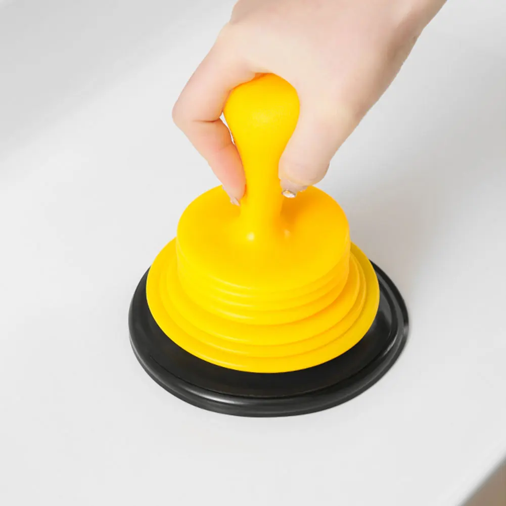 Manual Drain Suction Cup Anti Blocking Plunger Suction Bowl Powerful Sink Plunger for Kitchen Shower Toilet