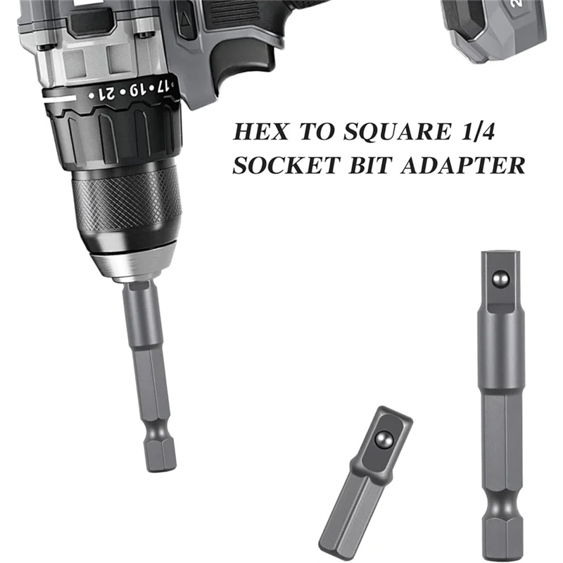 

B08B-8 шт. 1/4 шестигранная на 1/4 квадратная розетка адаптер для дрели 1/4 дюйма для автомобиля DIY