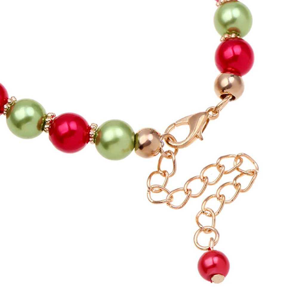 

Christmas Alloy Bracelet Santa Elk Design Adjustable Gift Accessory Bead Jewelry For Holiday Party Dress Matching