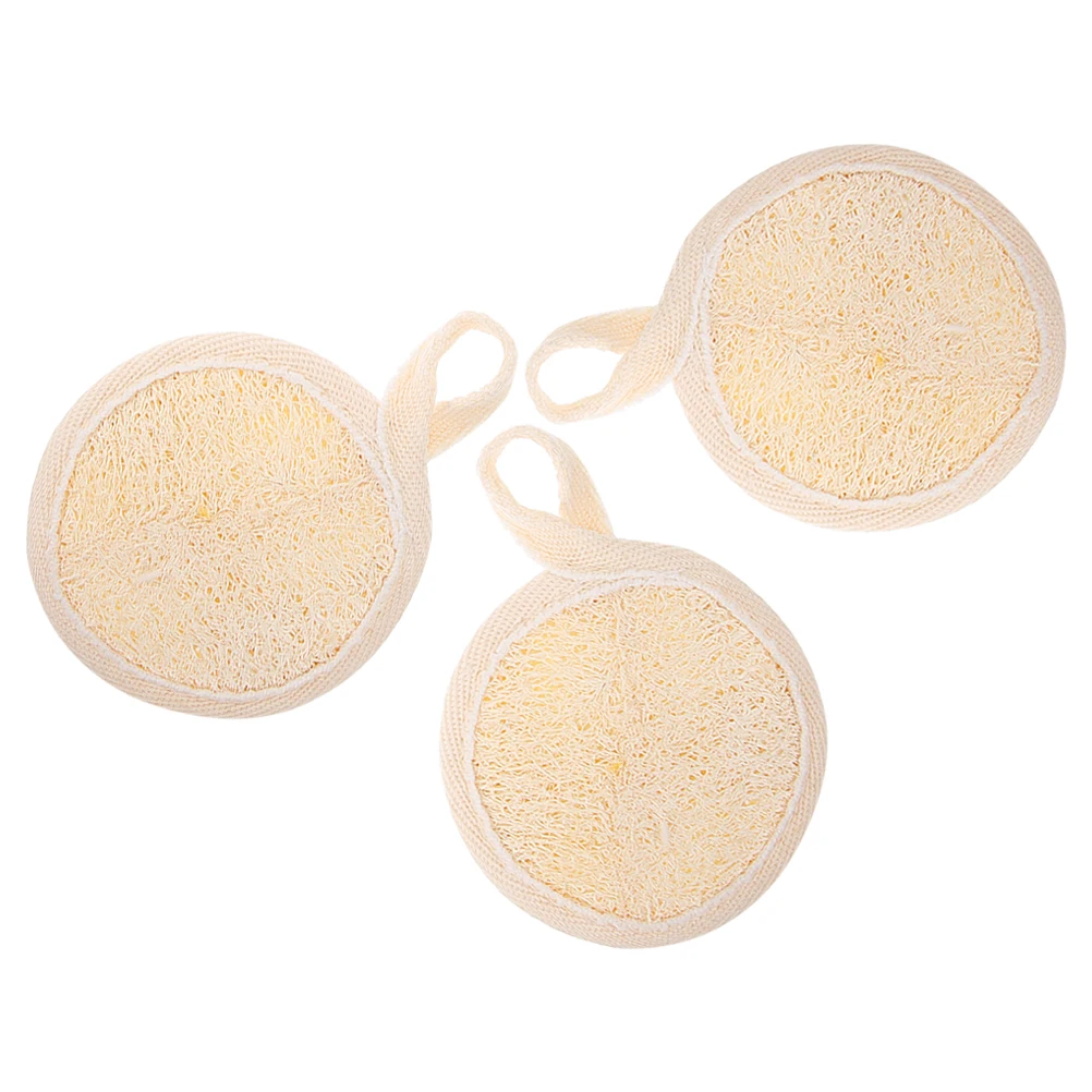 

3pcs Cotton Linen Mud Bath Towel Exfoliating Loofah Sponge Pads Shower Face Scrub Cleaning Dead Skin Remover Bath Body Scrubber