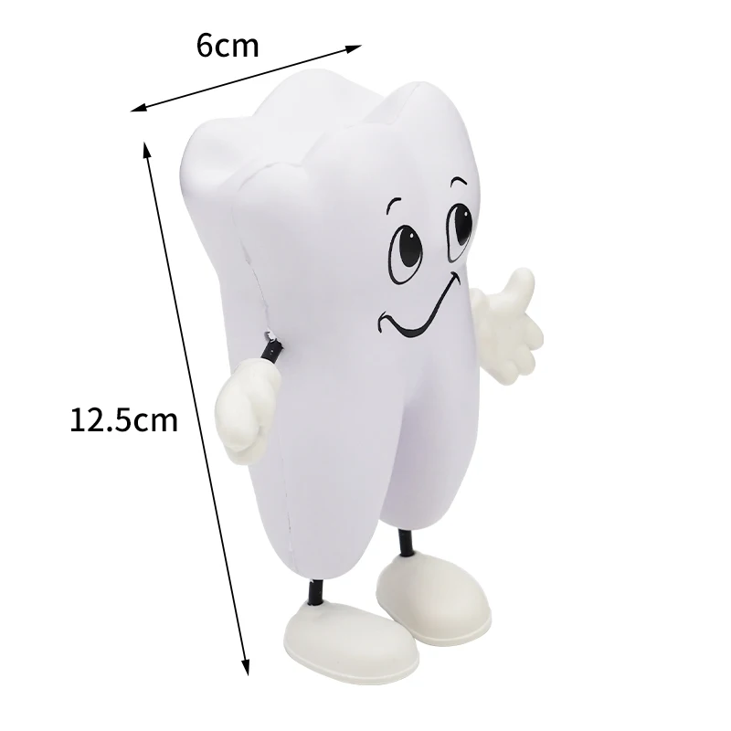 1pc decorazioni culturali dentali realizzate in materiale PU regali per cliniche odontoiatriche per bambini accessori per ornamenti cartoni animati a forma di dente